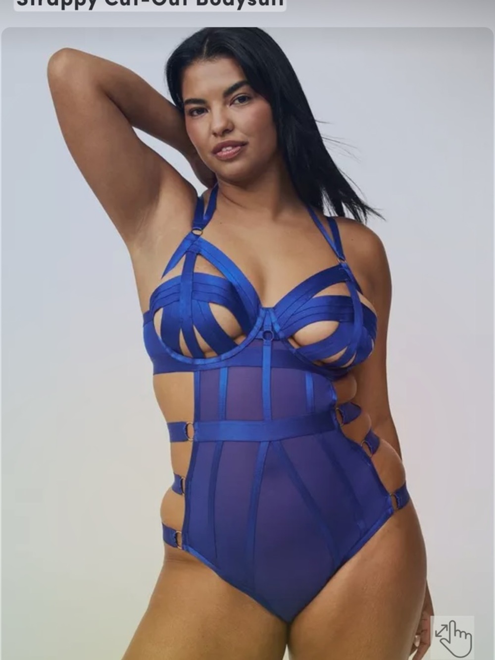 Royal Blue Strappy Cutout Bodysuit lingerie